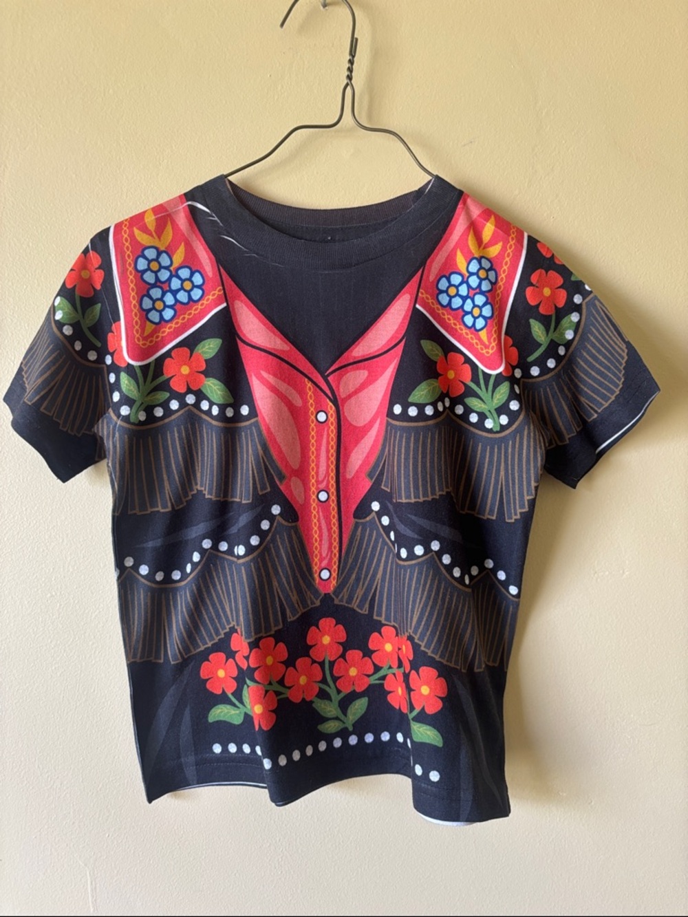 Toddler Girl's Black Floral Graphic Short Sleeve from Nashville Hall of Fame 3yo